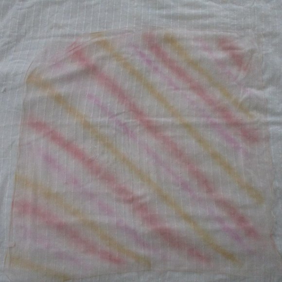 1950s pink,yellow & orange stripe chiffon scarf - Picture 2 of 7